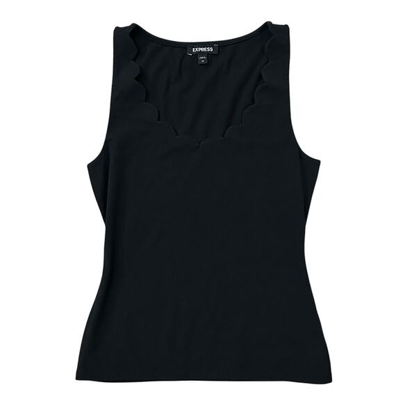 Express Black Scallop Trim Tank Top - Picture 1 of 4